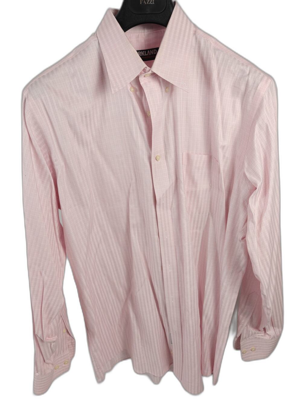 Men’s Kirkland Signature Dress Shirt Pink Check 17-17.5